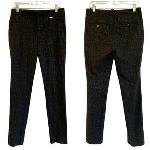 Calvin Klein‎ Women's Printed Black Gold Metallic Hatch Ankle Pants 6